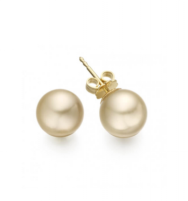 Golden Sea Pearls Stud Earrings