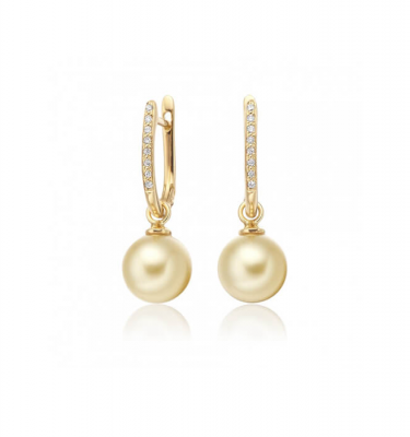 Golden Sea Pearl Drop Earrings