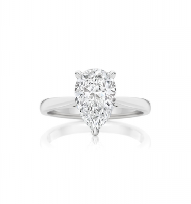 Pear Shape Diamond Solitaire Ring
