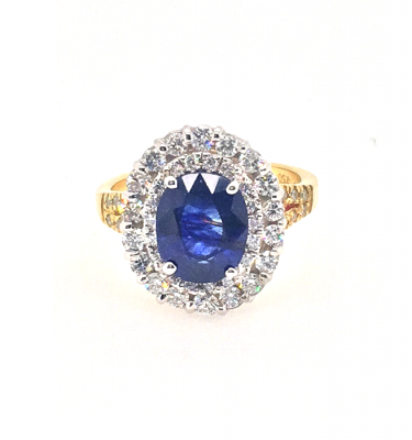Sapphire Double Halo Ring