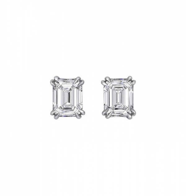 Emerald Cut Diamonds Studs