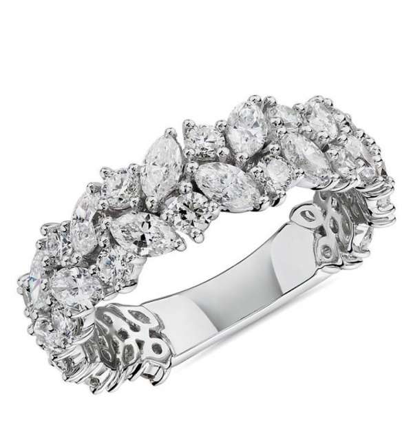 Marquise & Round Diamond Cluster Ring