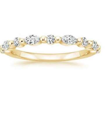 18K Yellow Gold Round and Marquise Brilliant Cut