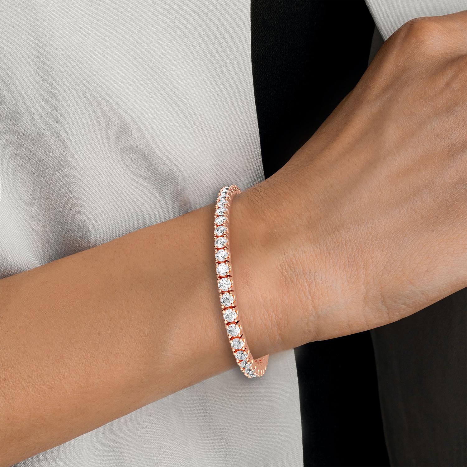 18K Rose Gold Lab Grown Diamond BRACELET 5.01 ctw BR20067-5-7IN