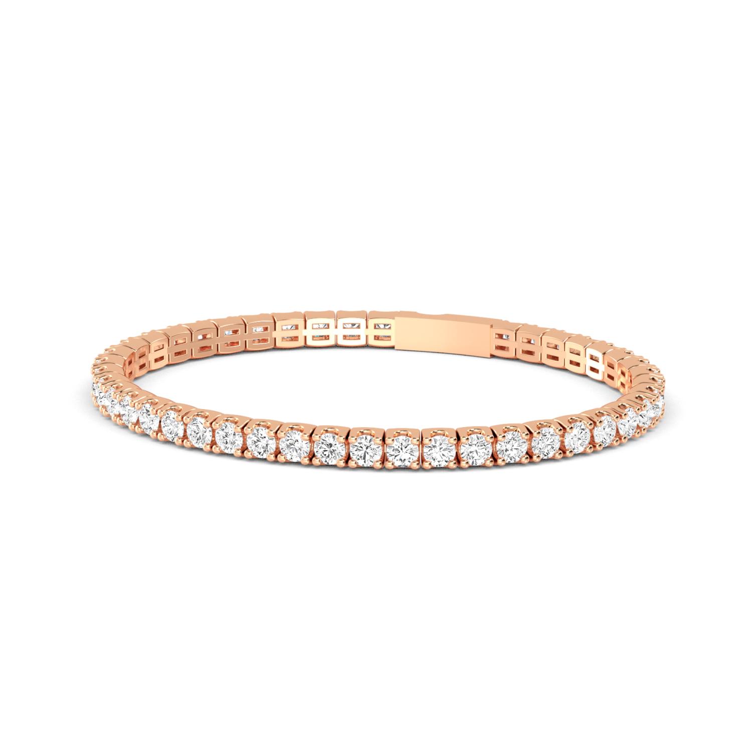 18K Rose Gold Lab Grown Diamond BRACELET 5.01 ctw BR20067-5-7IN