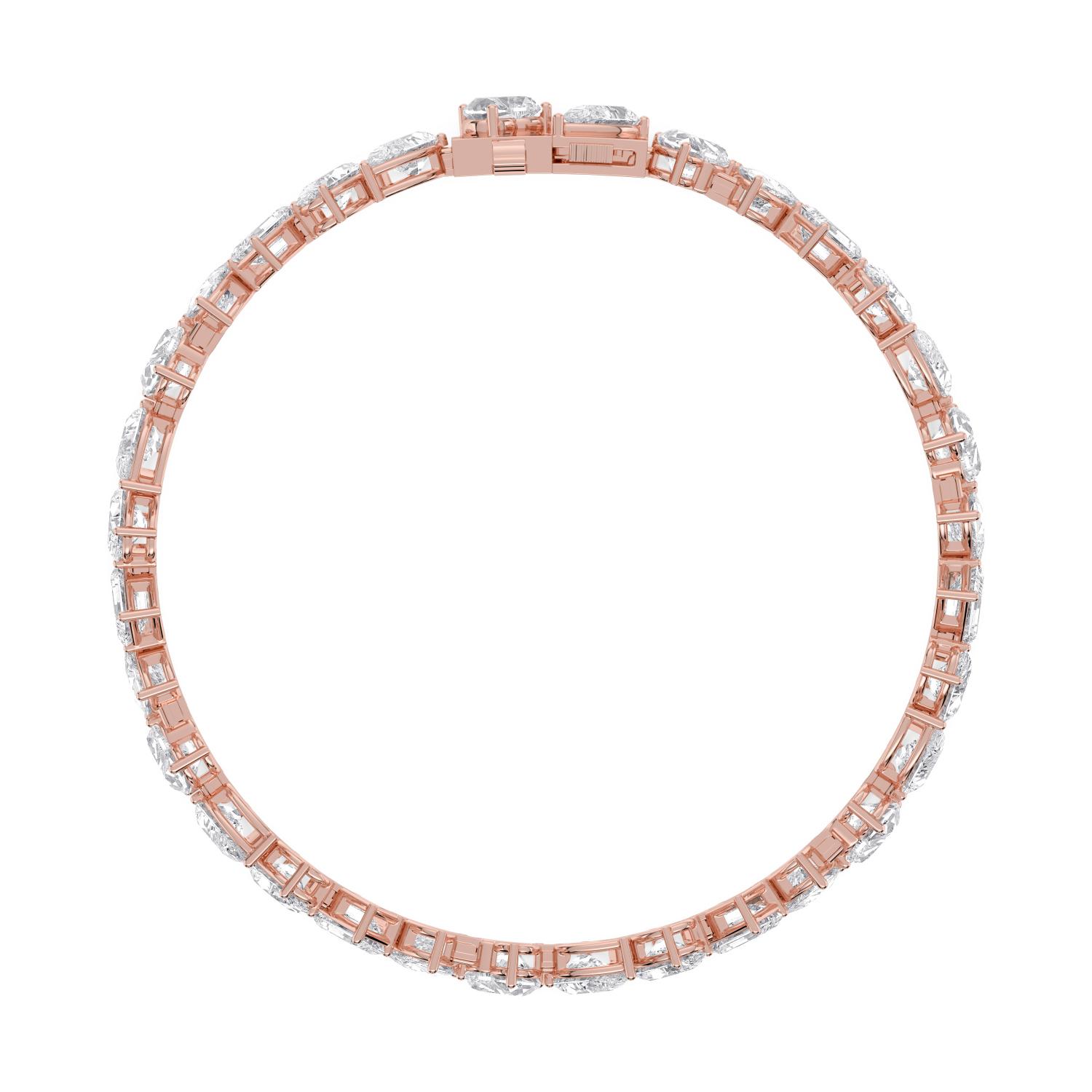 18K Rose Gold Lab Grown Diamond BRACELET 14.23 ctw BR20606-14-7IN