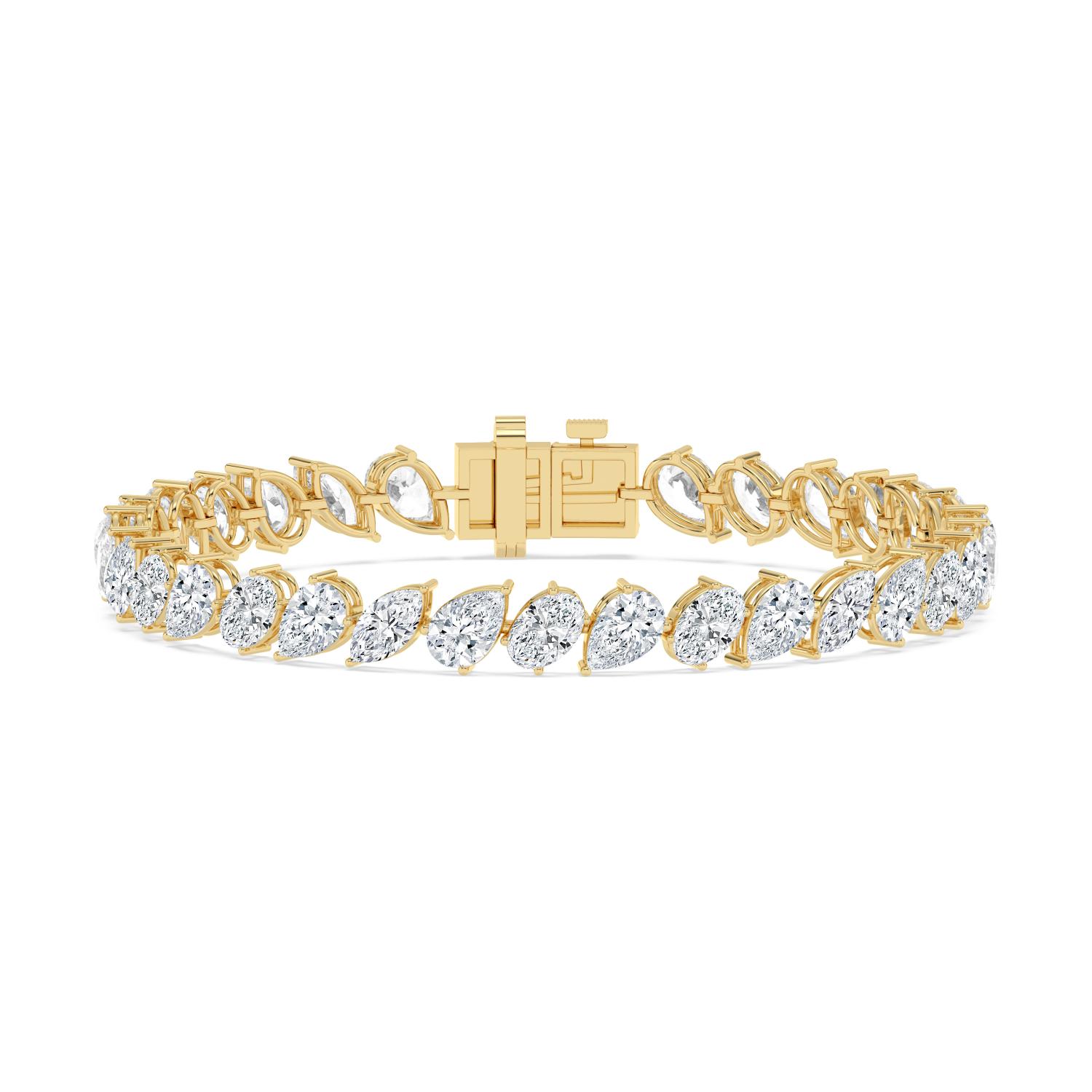 18K Yellow Gold Lab Grown Diamond BRACELET 13.78 ctw BR20607-13.63CT-7IN
