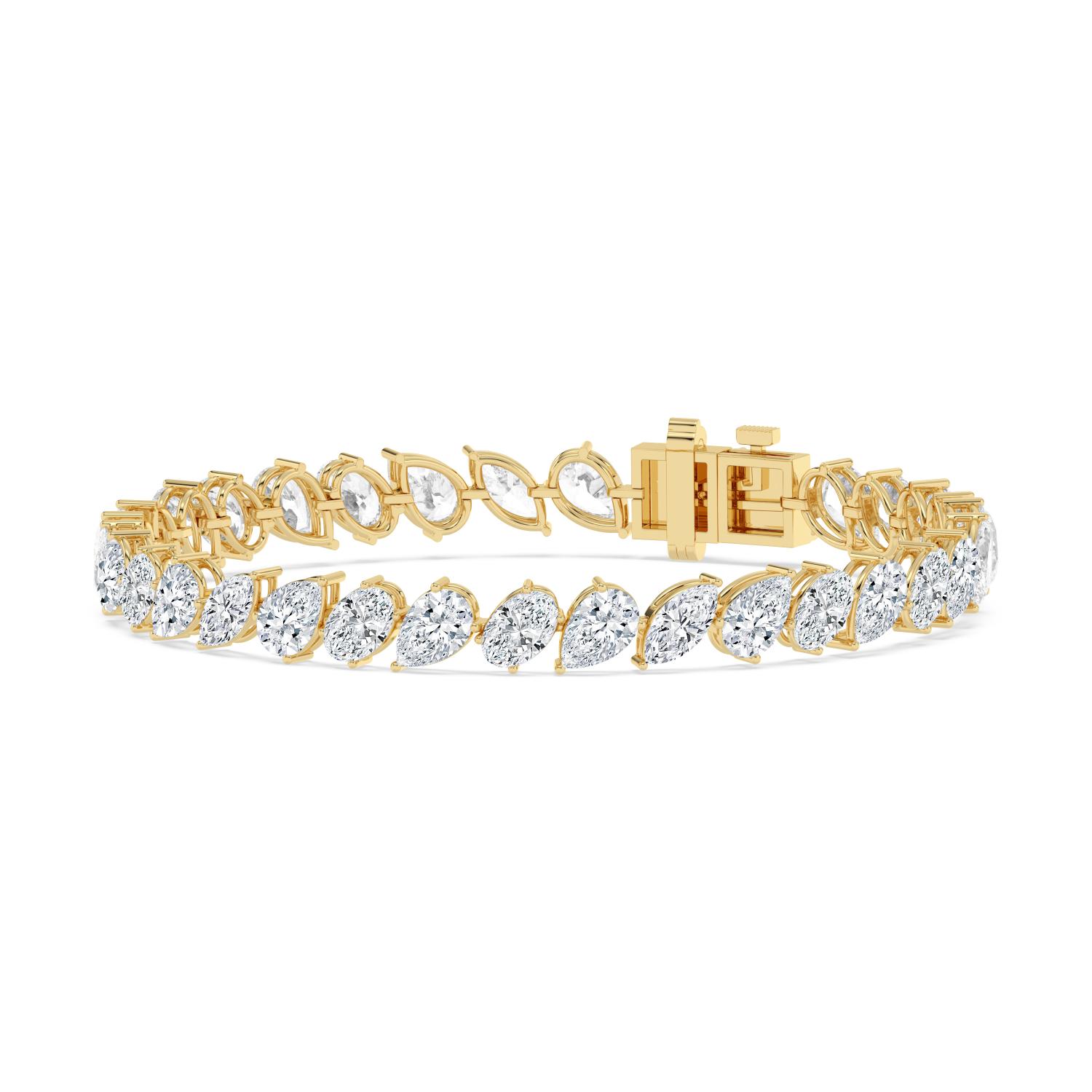 18K Yellow Gold Lab Grown Diamond BRACELET 13.78 ctw BR20607-13.63CT-7IN