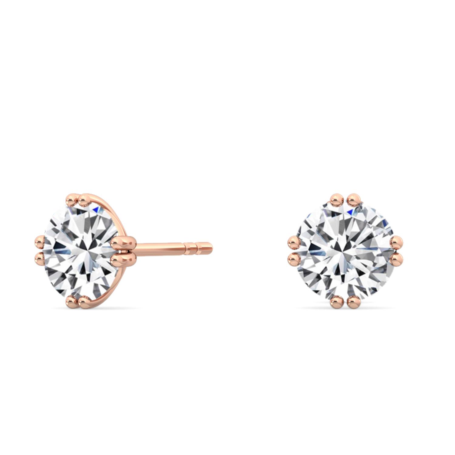 18K Rose Gold Lab Grown Diamond EARRINGS 1.50 ctw E31894-1.50CT