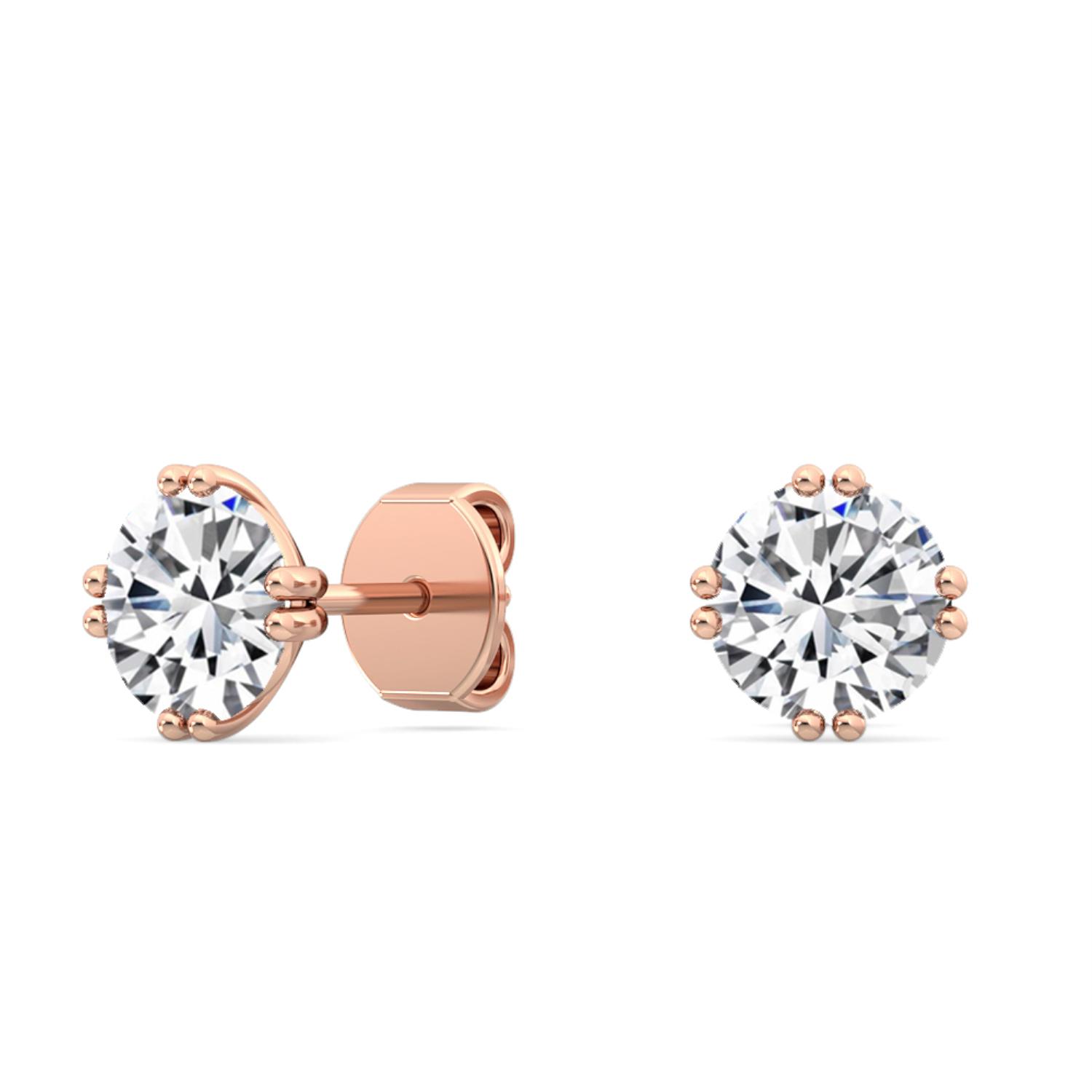 18K Rose Gold Lab Grown Diamond EARRINGS 1.50 ctw E31894-1.50CT