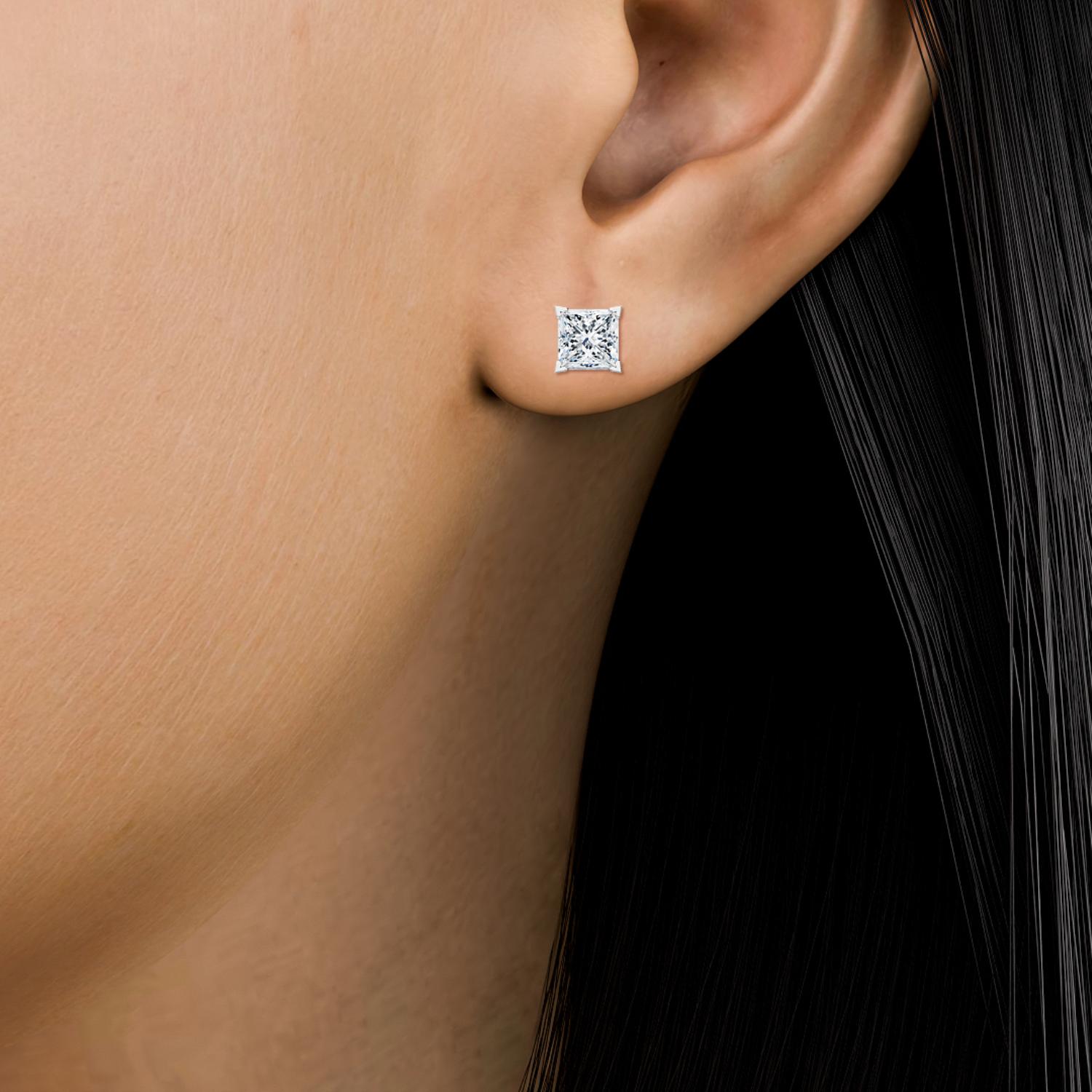 18K White Gold Lab Grown Diamond EARRINGS 0.47 ctw E32018PR-0.50CT