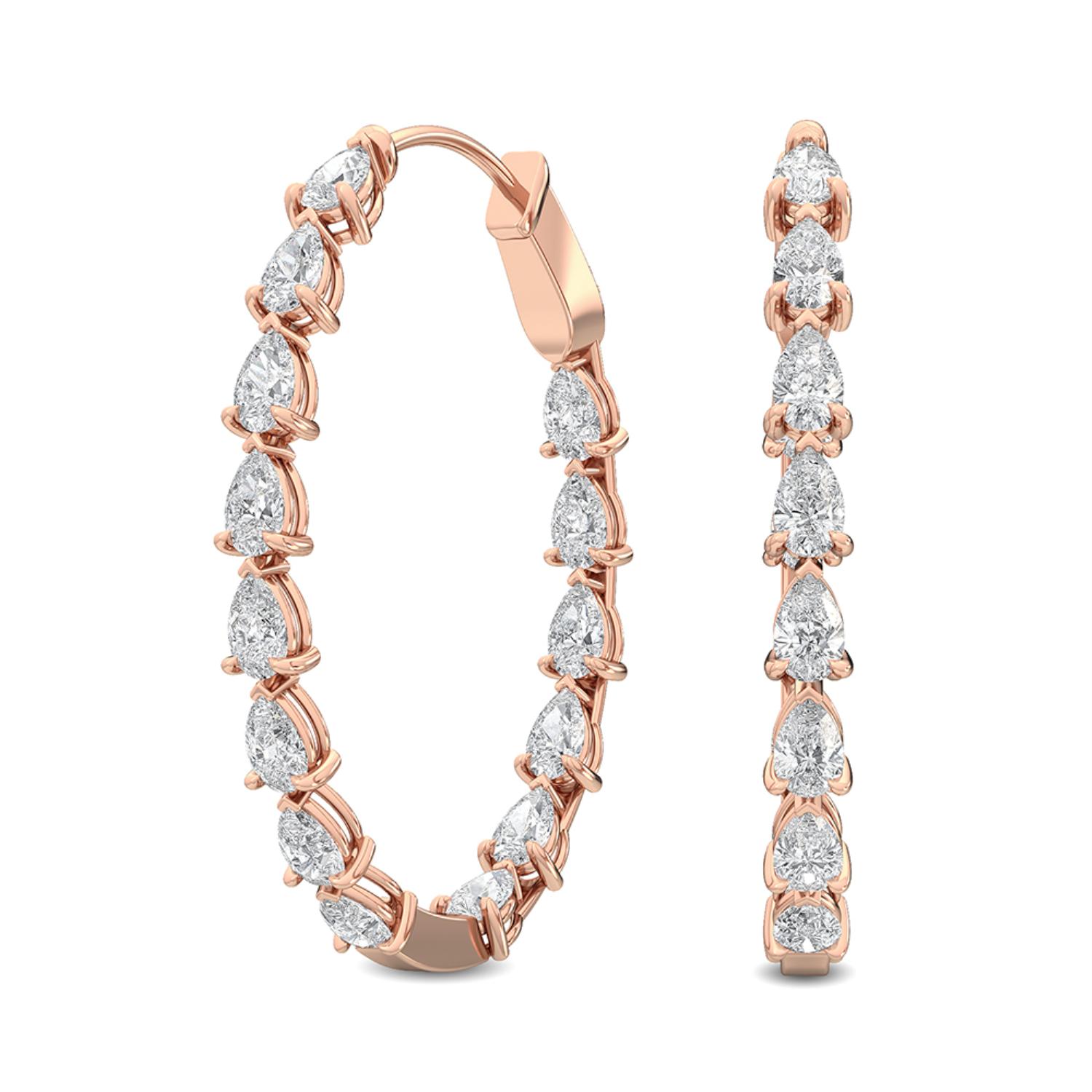 18K Rose Gold Lab Grown Diamond EARRINGS 2.69 ctw E32112PE-2.75CT