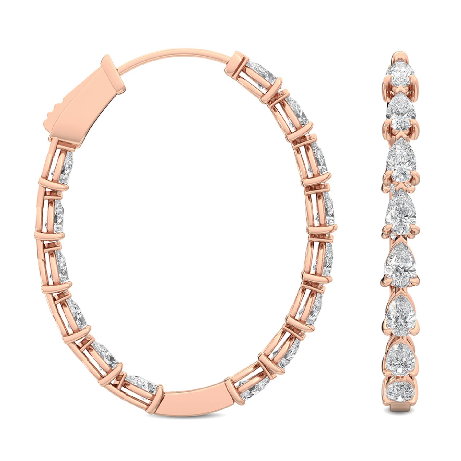 18K Rose Gold Lab Grown Diamond EARRINGS 2.69 ctw E32112PE-2.75CT