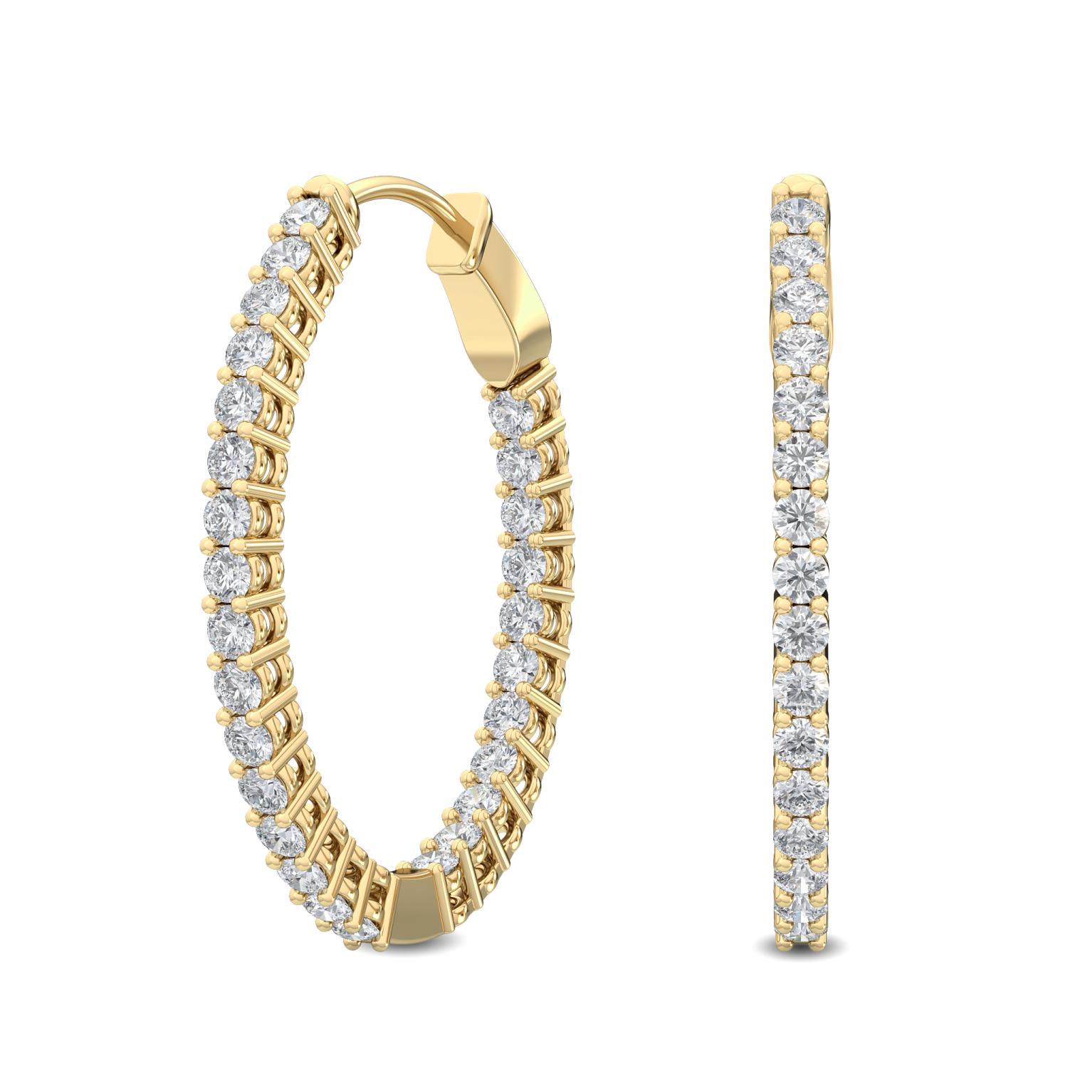 18K Yellow Gold Lab Grown Diamond EARRINGS 2.25 ctw E32154-2.20CT