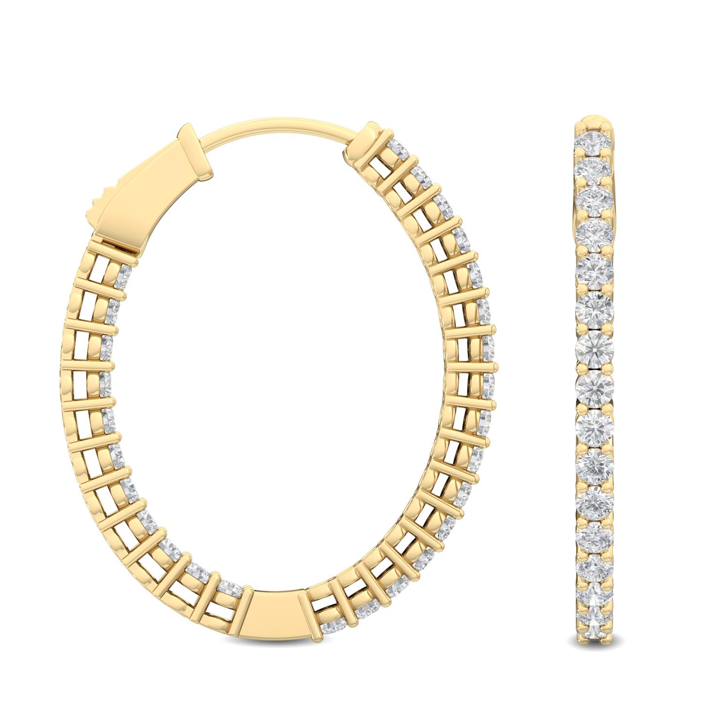 18K Yellow Gold Lab Grown Diamond EARRINGS 2.25 ctw E32154-2.20CT