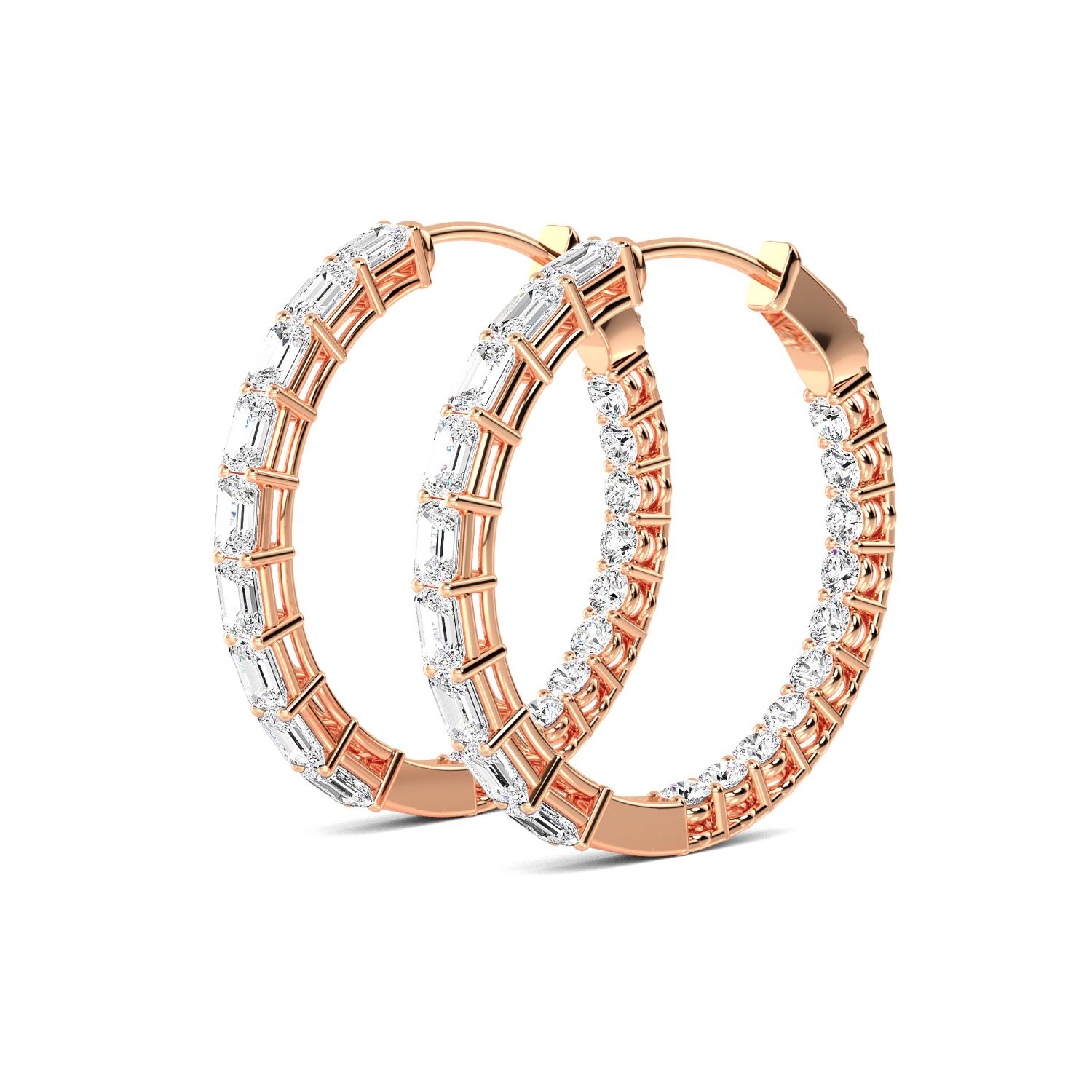 18K Rose Gold Lab Grown Diamond EARRINGS 4.17 ctw E32205EM-4