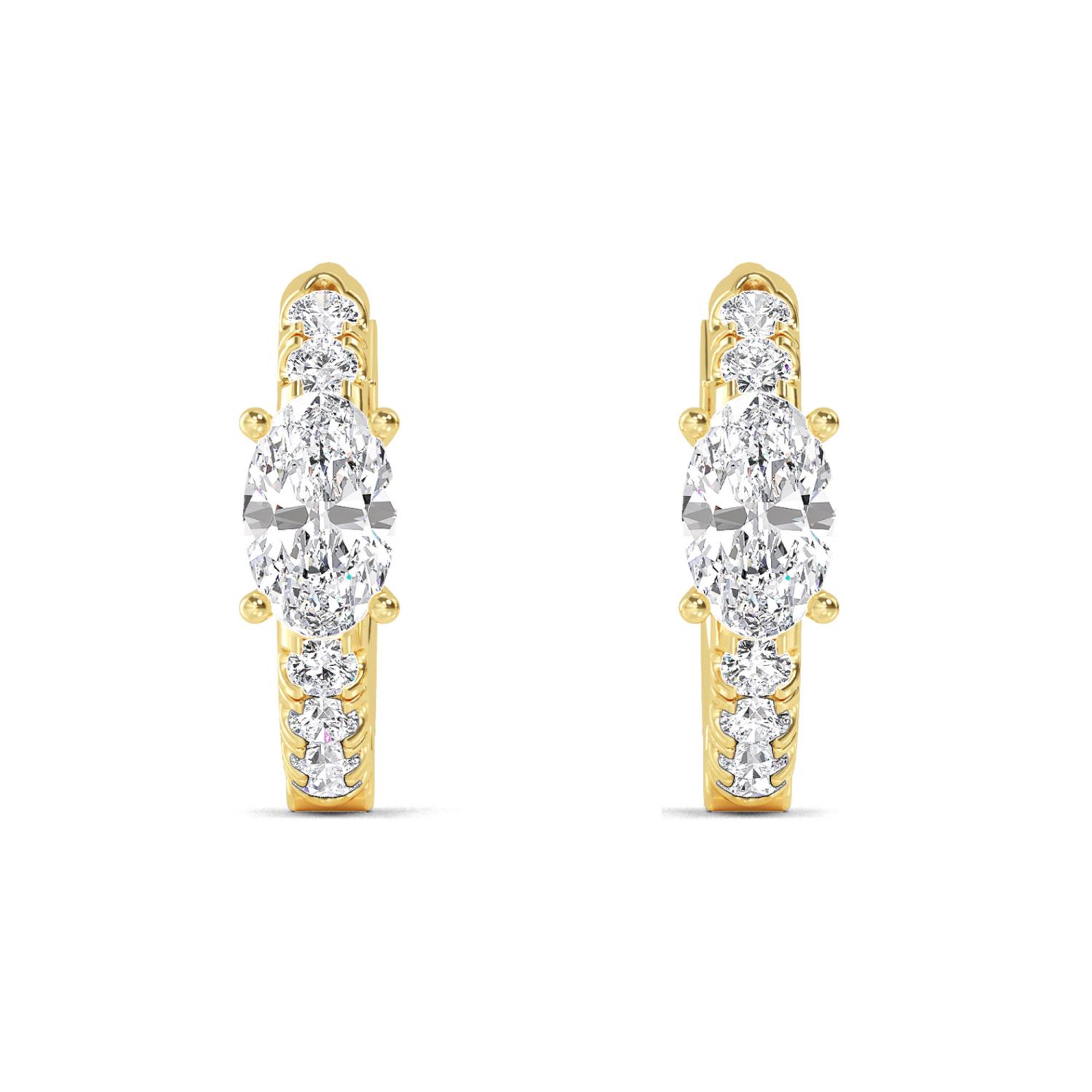 18K Yellow Gold Lab Grown Diamond EARRINGS 0.54 ctw E32350-0.50CT
