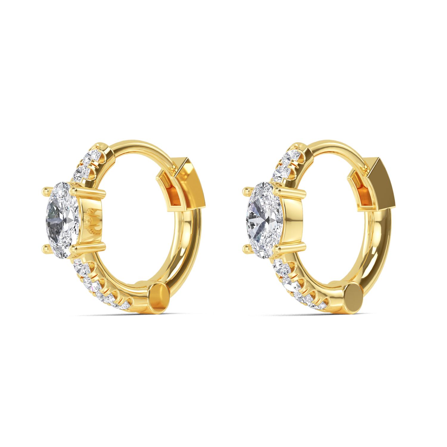 18K Yellow Gold Lab Grown Diamond EARRINGS 0.54 ctw E32350-0.50CT