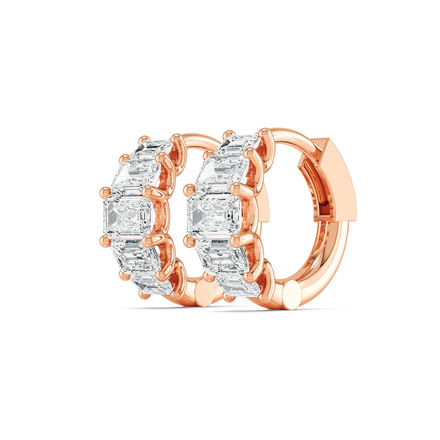 18K Rose Gold Lab Grown Diamond EARRINGS 2.28 ctw E32352EM-2.25CT