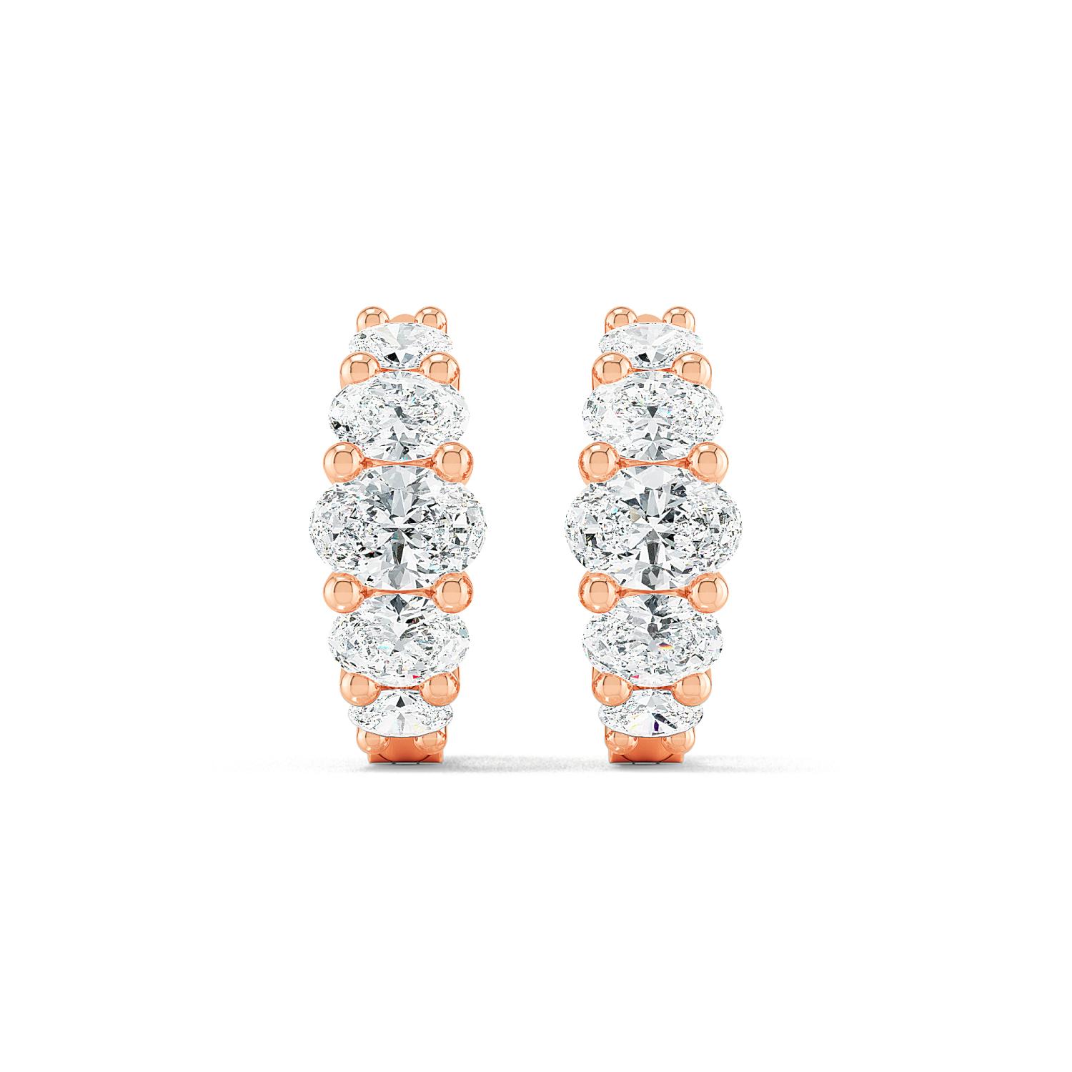 18K Rose Gold Lab Grown Diamond EARRINGS 1.31 ctw E32352OV-1.33CT