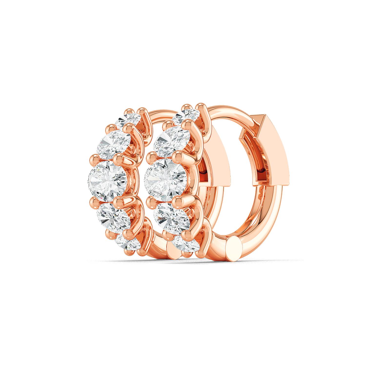 18K Rose Gold Lab Grown Diamond EARRINGS 1.31 ctw E32352OV-1.33CT