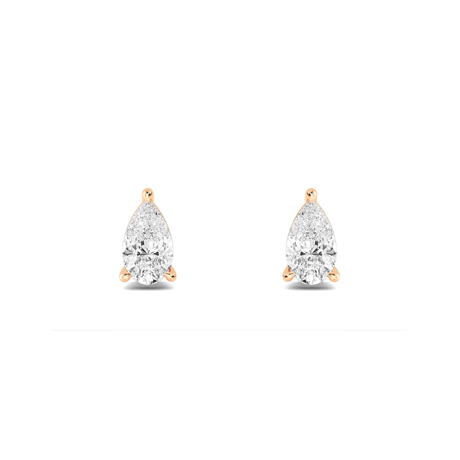 18K Rose Gold Lab Grown Diamond EARRINGS 0.60 ctw E32415PE-0.63CT