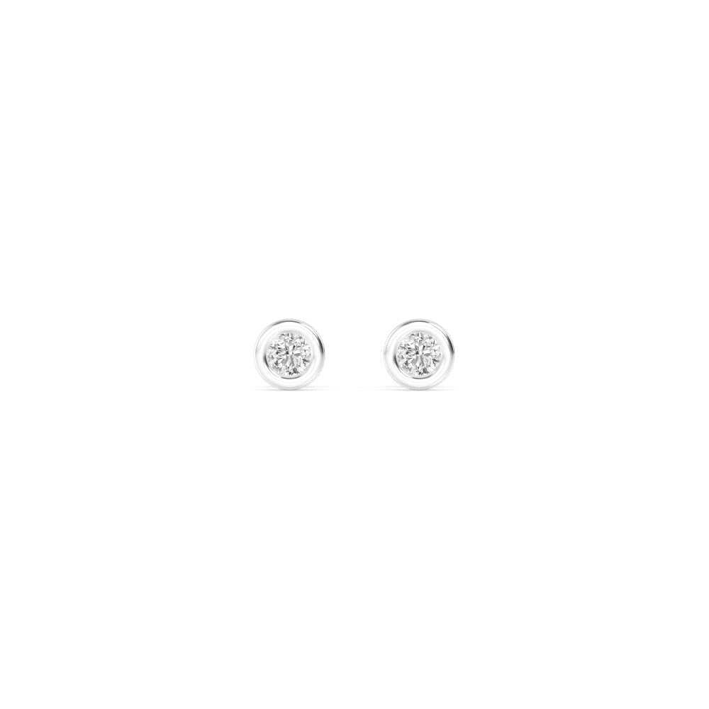 18k White Gold Lab Grown Diamond Bezel Setting Earring 0.25 ctw E32903-0.25CT