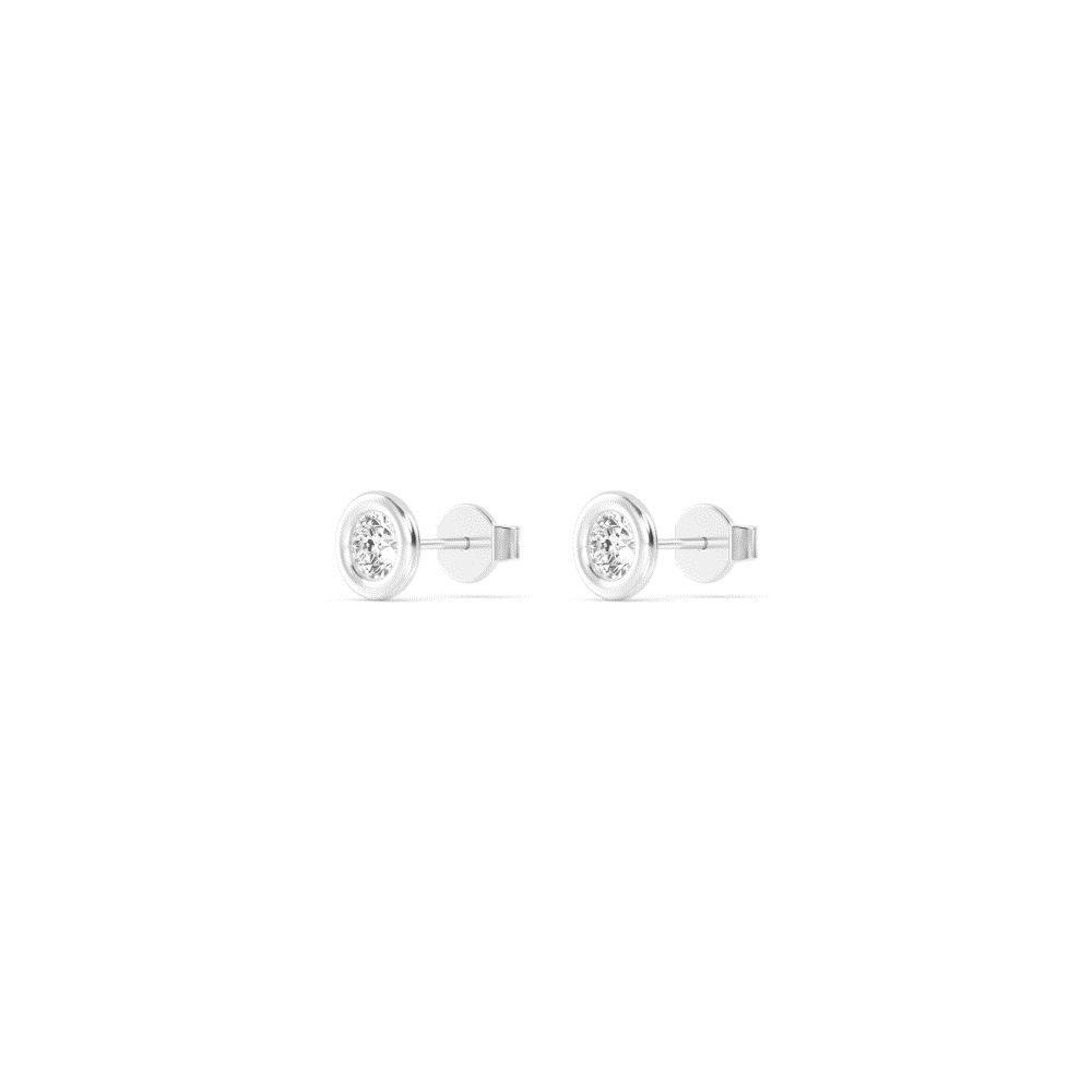 18k White Gold Lab Grown Diamond Bezel Setting Earring 0.25 ctw E32903-0.25CT