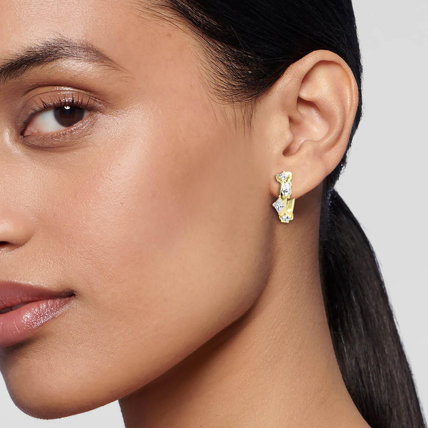 18K Yellow Gold Lab Grown Diamond EARRINGS 1.00 ctw E33279FS-1