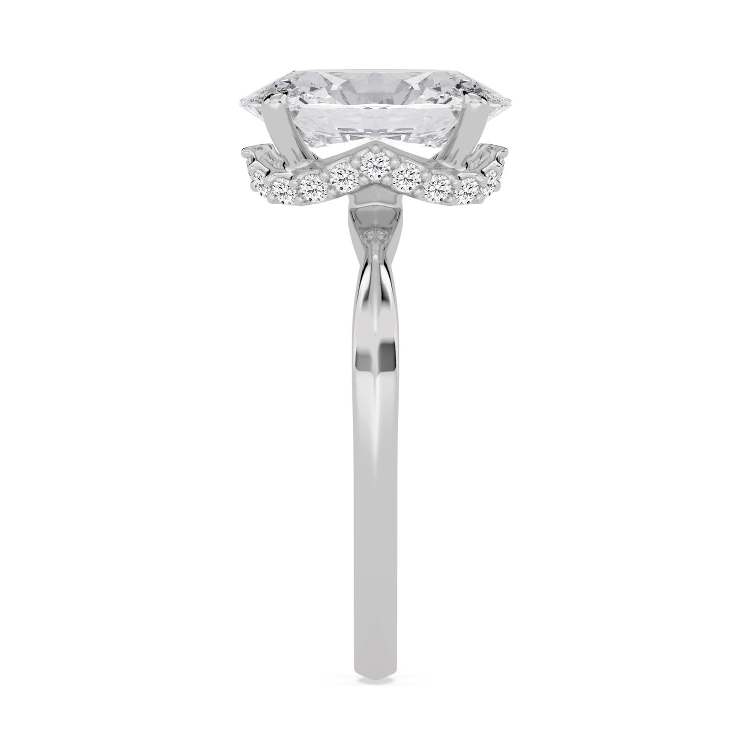 18K White Gold Lab Grown Diamond ENGAGEMENT RINGS 3.19 ctw ER00002OVHH-3