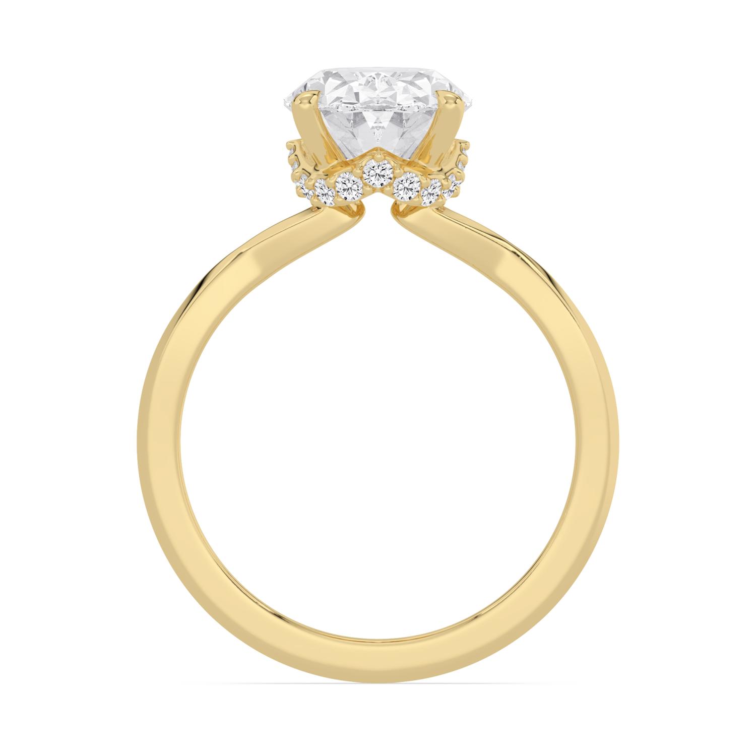 18K Yellow Gold Lab Grown Diamond ENGAGEMENT RINGS 3.19 ctw ER00002OVHH-3