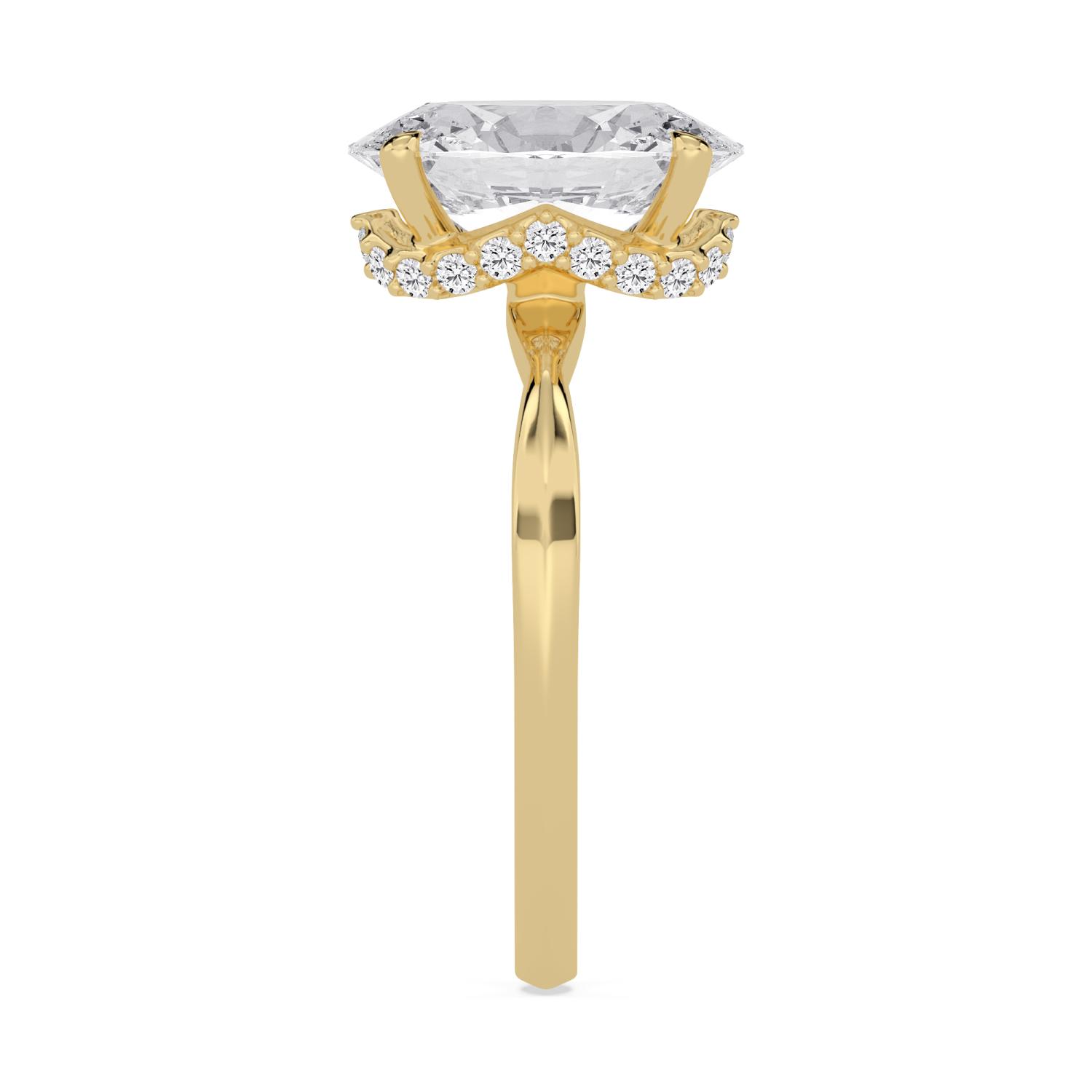 18K Yellow Gold Lab Grown Diamond ENGAGEMENT RINGS 3.19 ctw ER00002OVHH-3