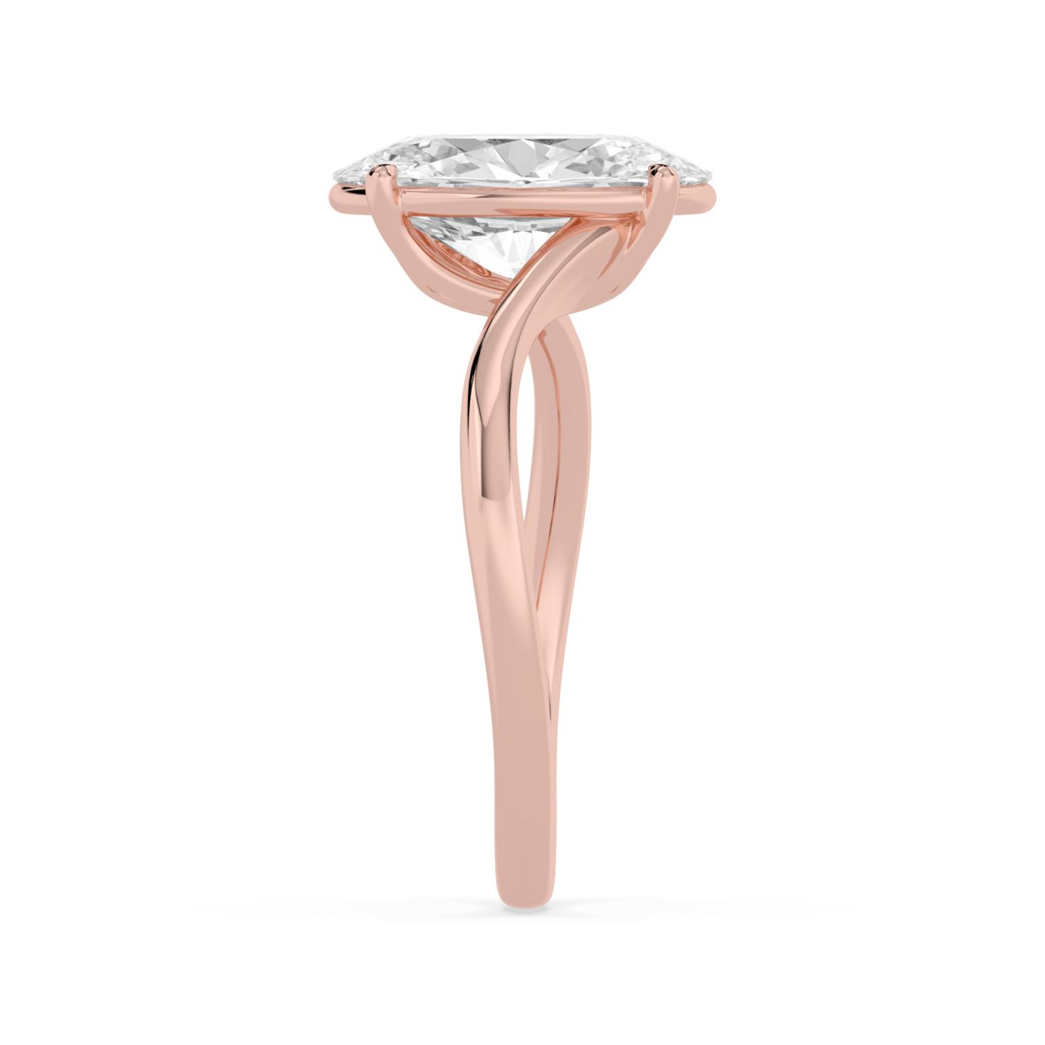 18K Rose Gold Lab Grown Diamond ENGAGEMENT RINGS 3.00 ctw ER00007OV-3