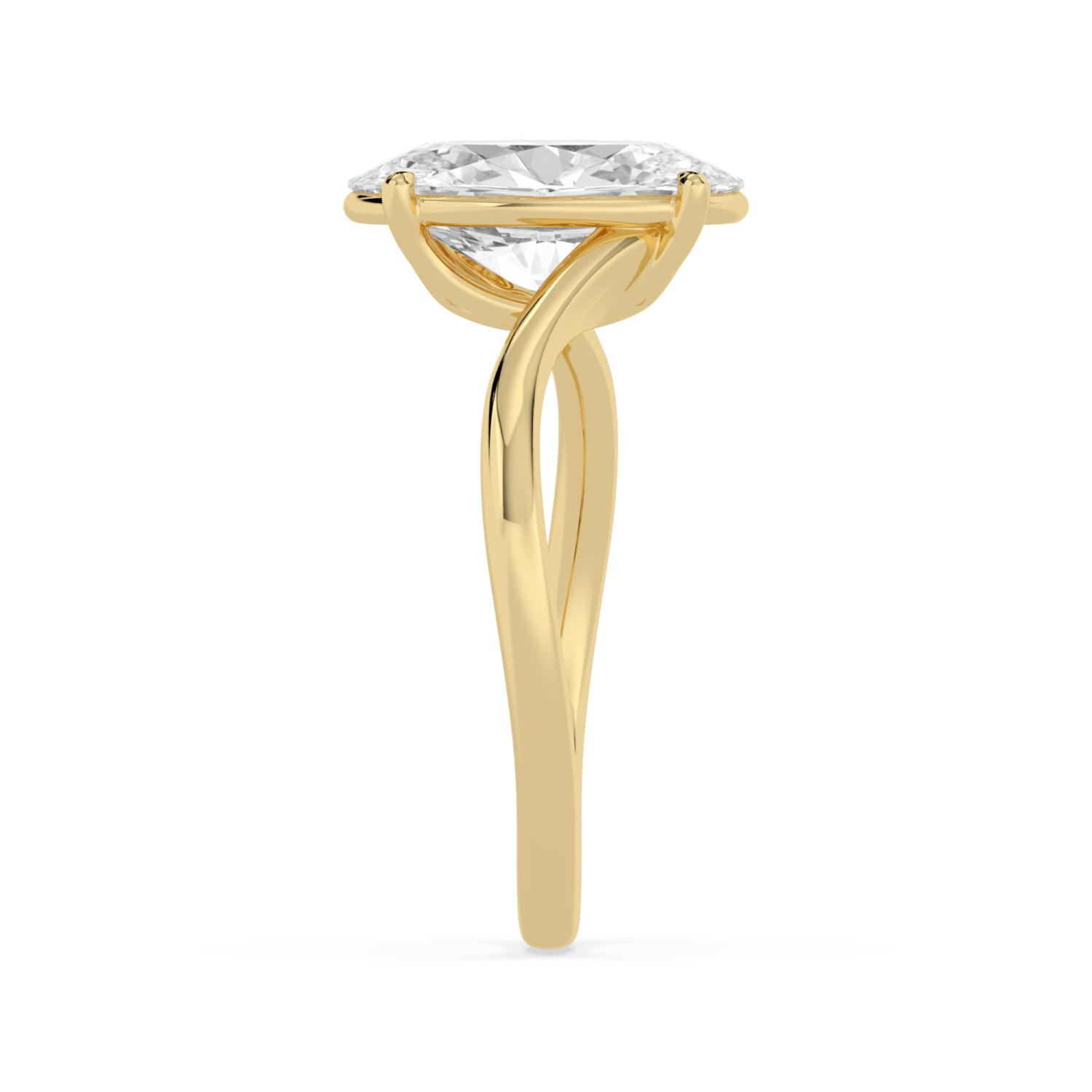 18K Yellow Gold Lab Grown Diamond ENGAGEMENT RINGS 3.00 ctw ER00007OV-3