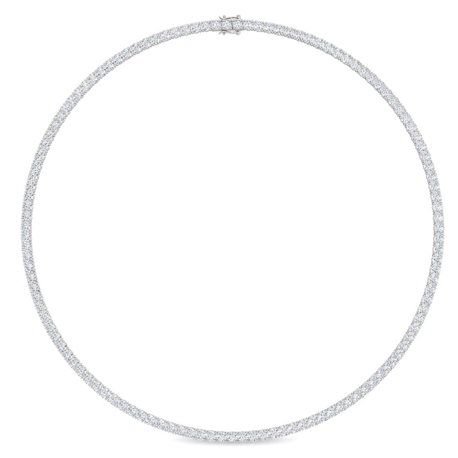 18K White Gold Lab Grown Diamond NECKLACE 6.85 ctw N08019-6.83CT-16IN