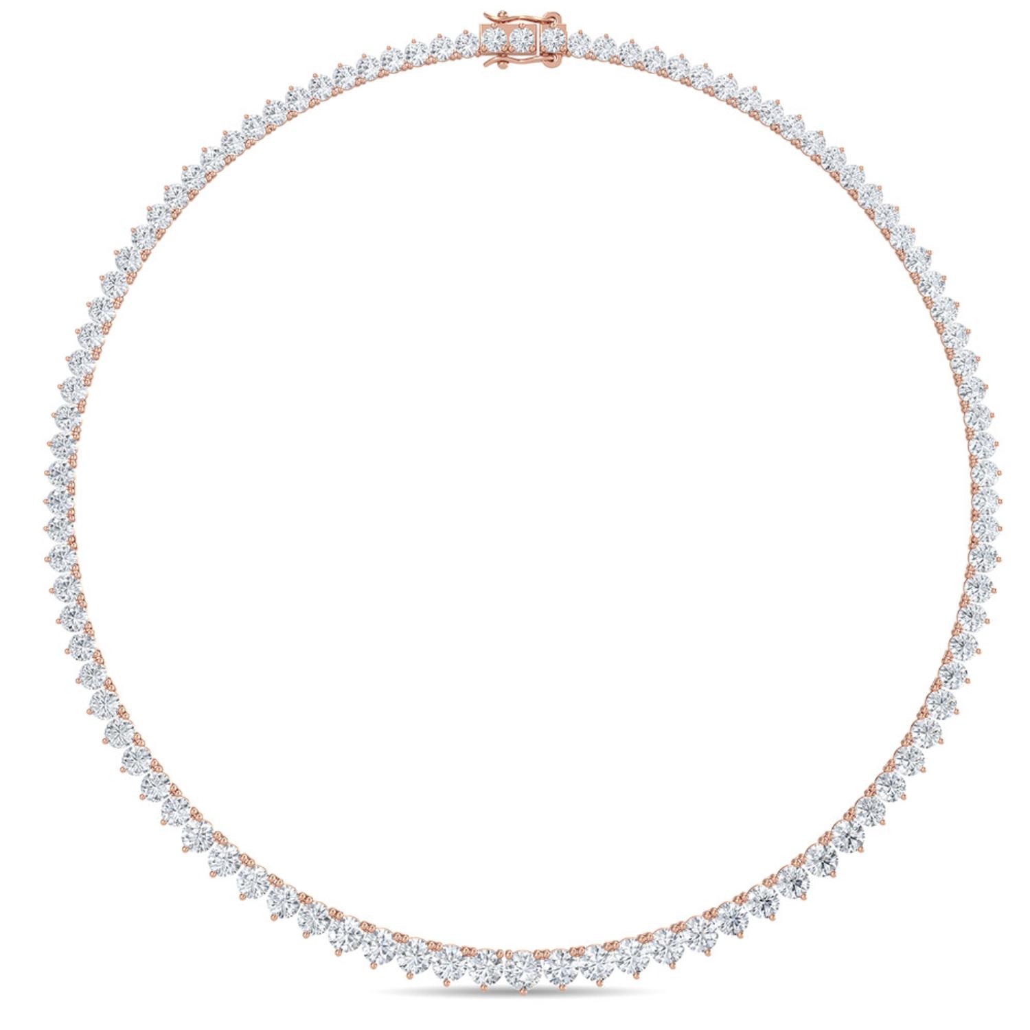 18K Rose Gold Lab Grown Diamond NECKLACE 7.00 ctw N08020-7-16IN
