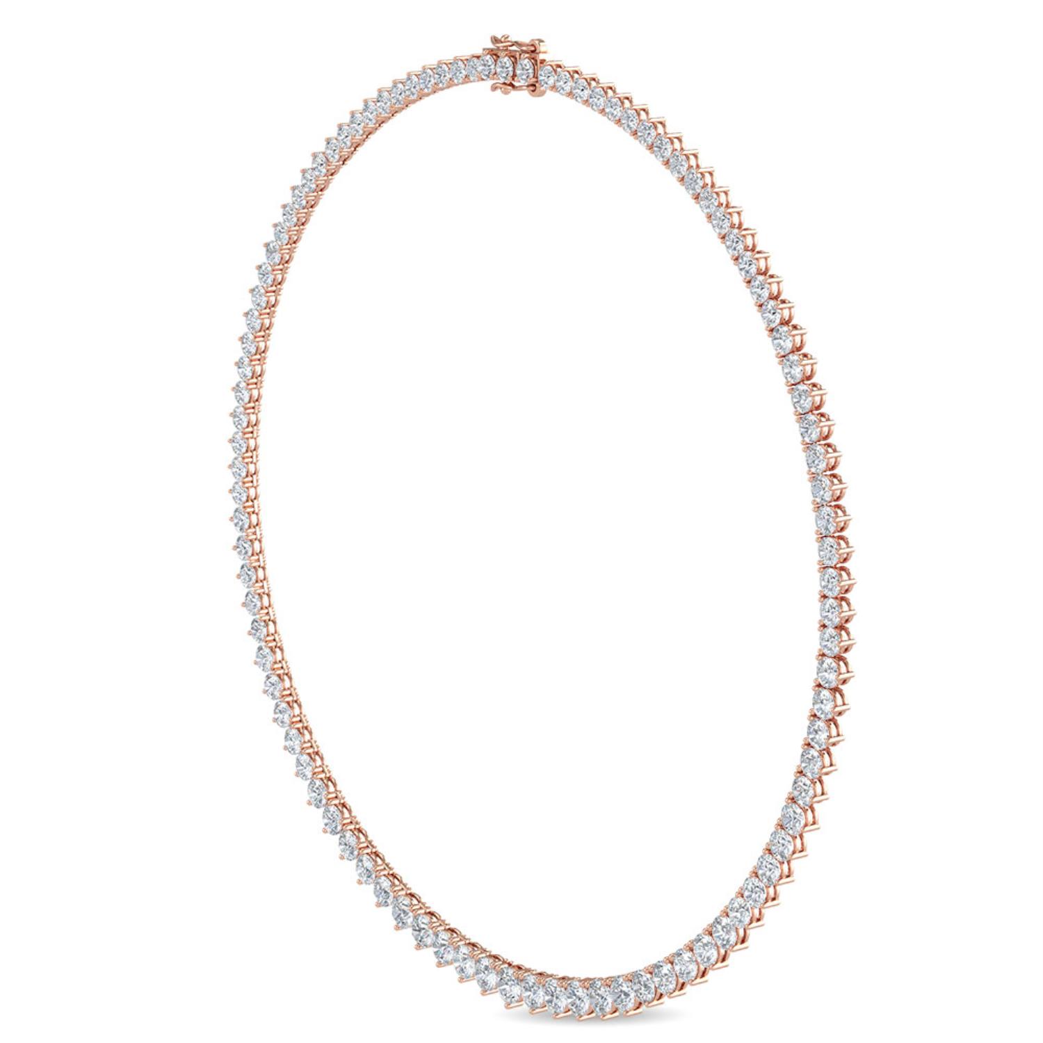 18K Rose Gold Lab Grown Diamond NECKLACE 7.00 ctw N08020-7-16IN