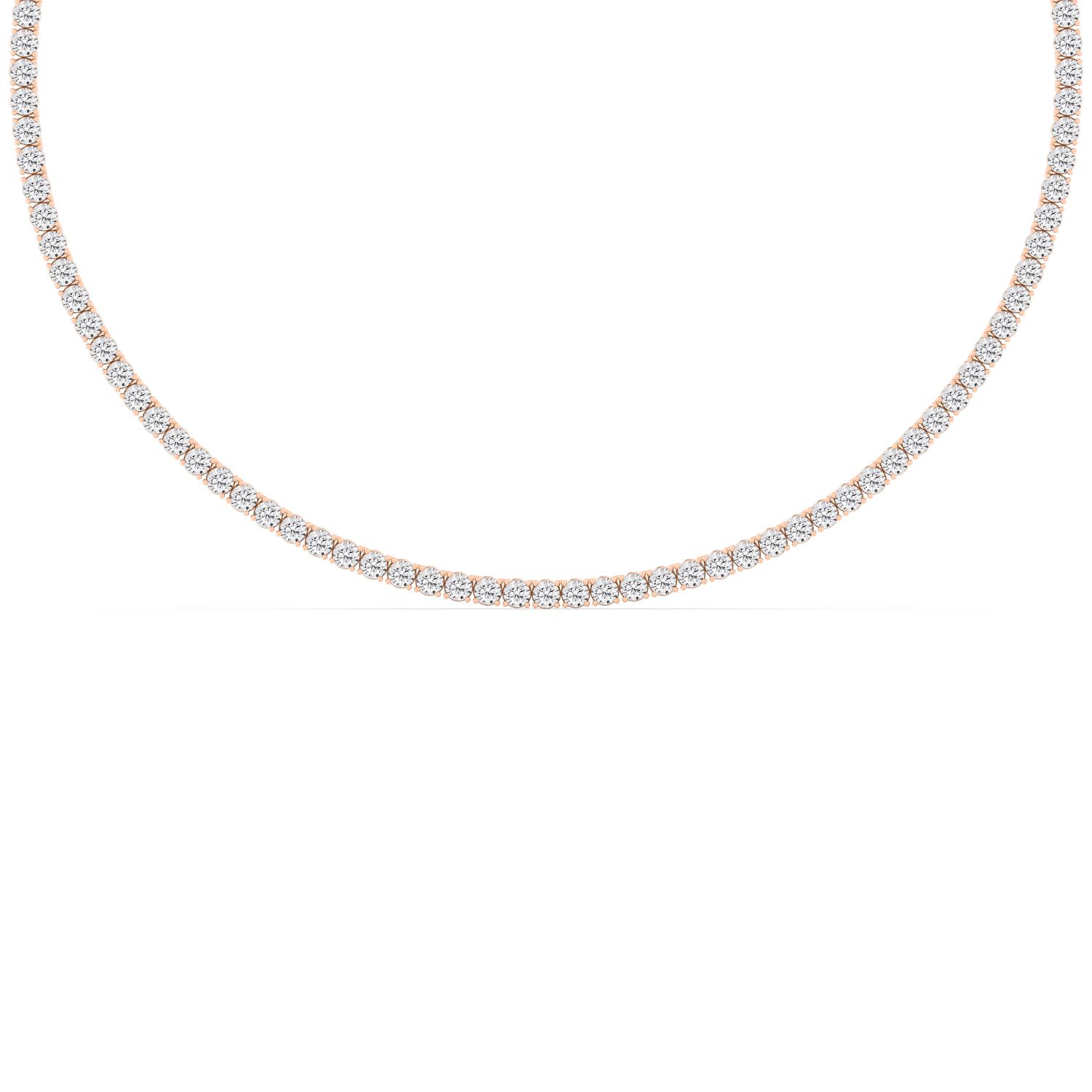 18K Rose Gold Lab Grown Diamond NECKLACE 8.06 ctw N08390-0.05PT-16IN
