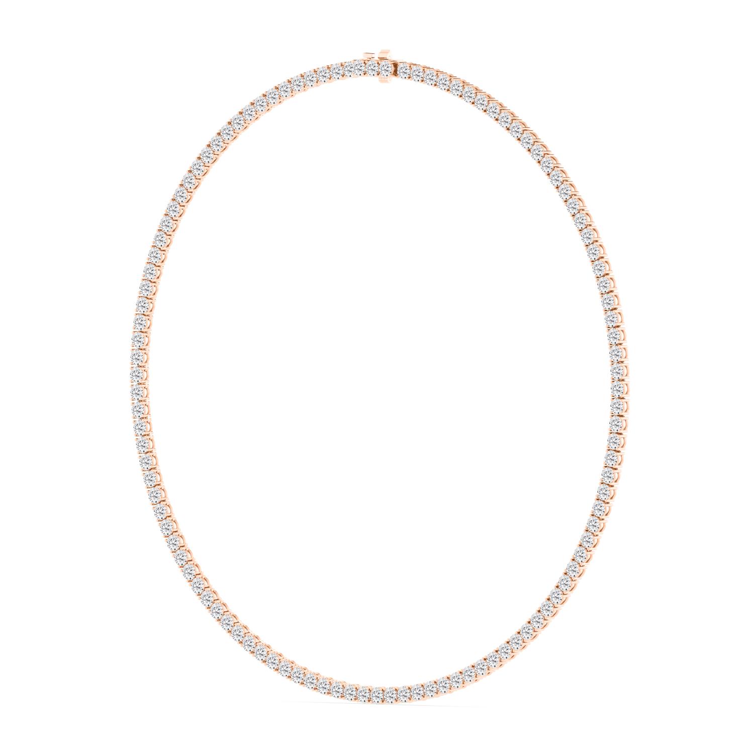 18K Rose Gold Lab Grown Diamond NECKLACE 8.06 ctw N08390-0.05PT-16IN