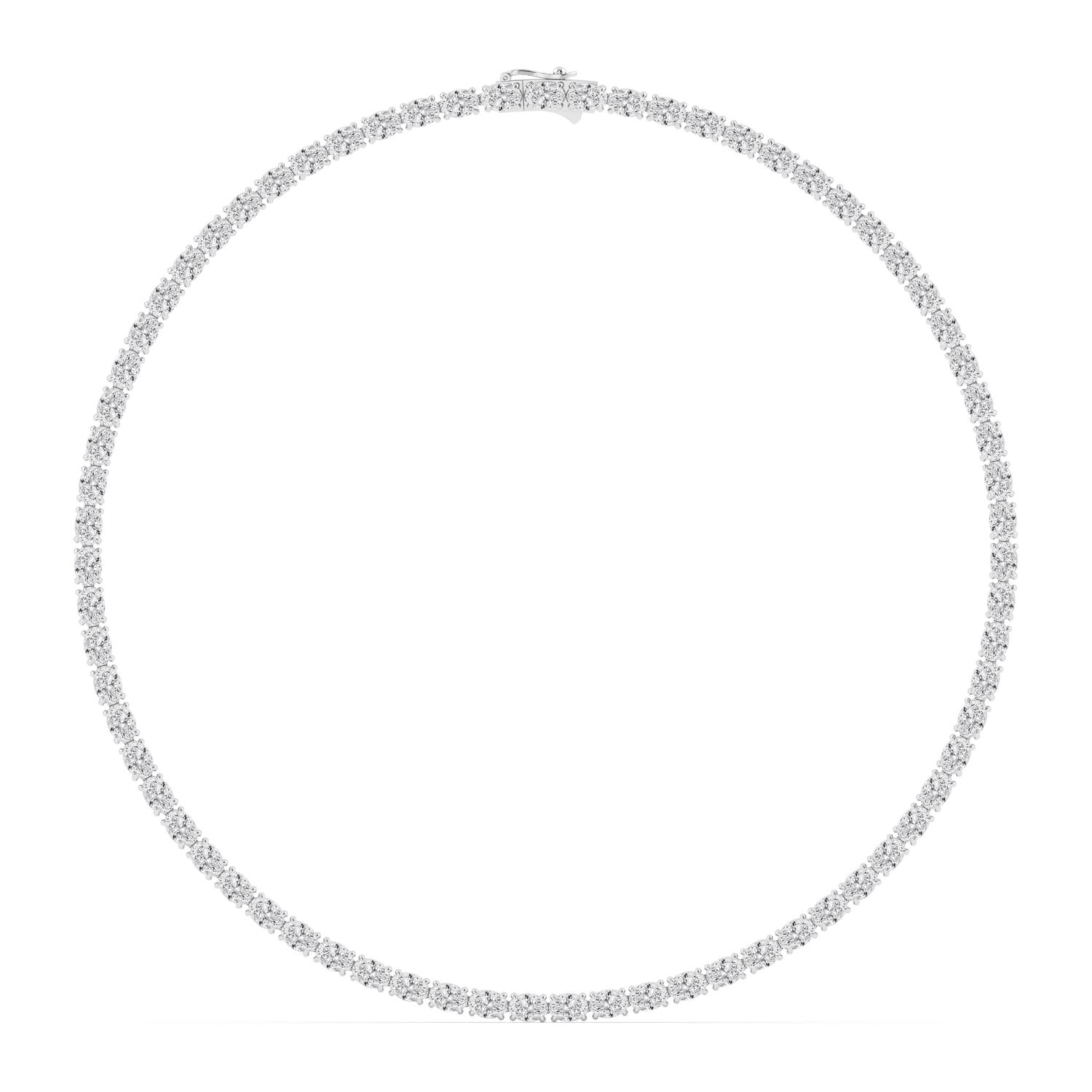 18K White Gold Lab Grown Diamond NECKLACE 25.90 ctw N08442OV-0.30PT-18IN