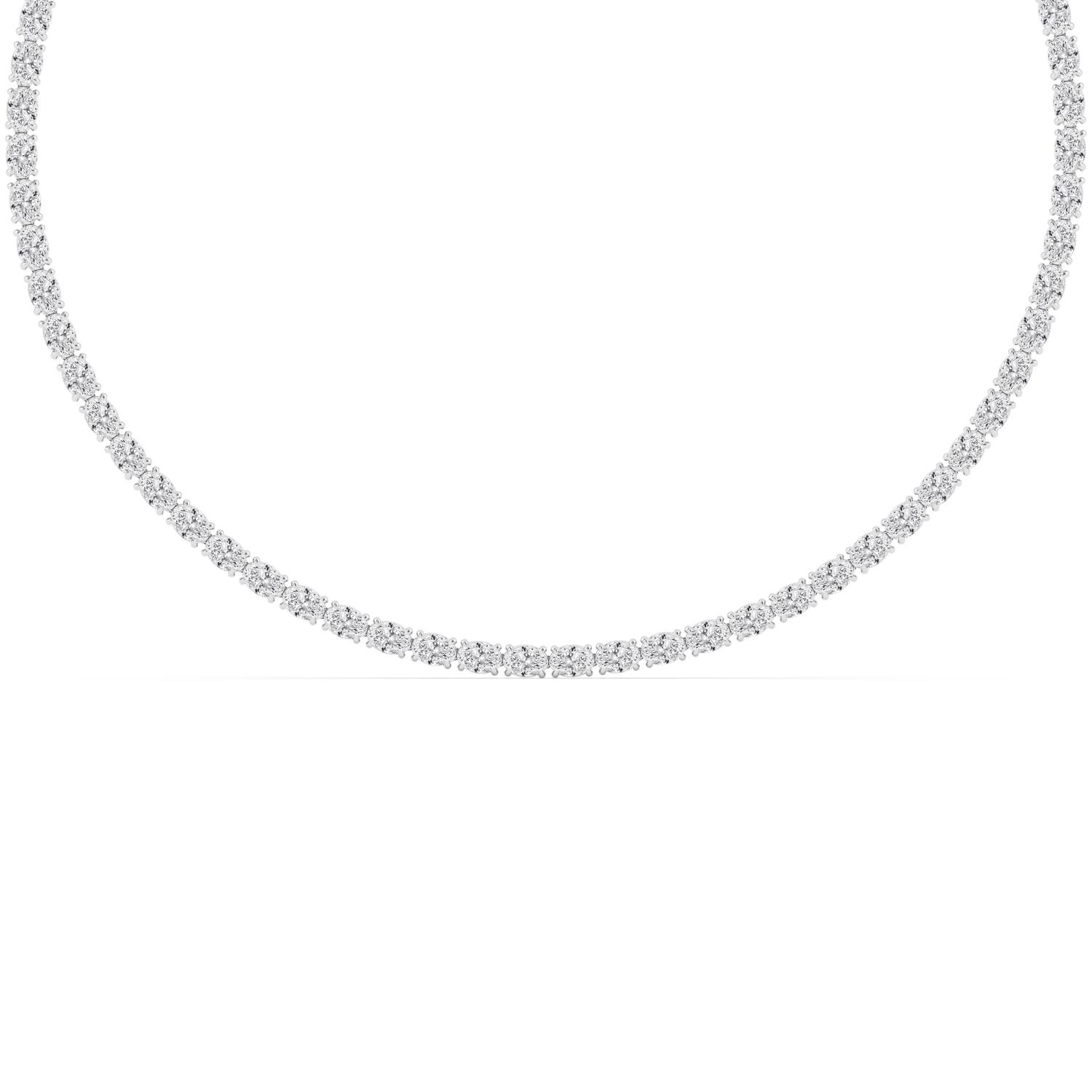 18K White Gold Lab Grown Diamond NECKLACE 25.90 ctw N08442OV-0.30PT-18IN