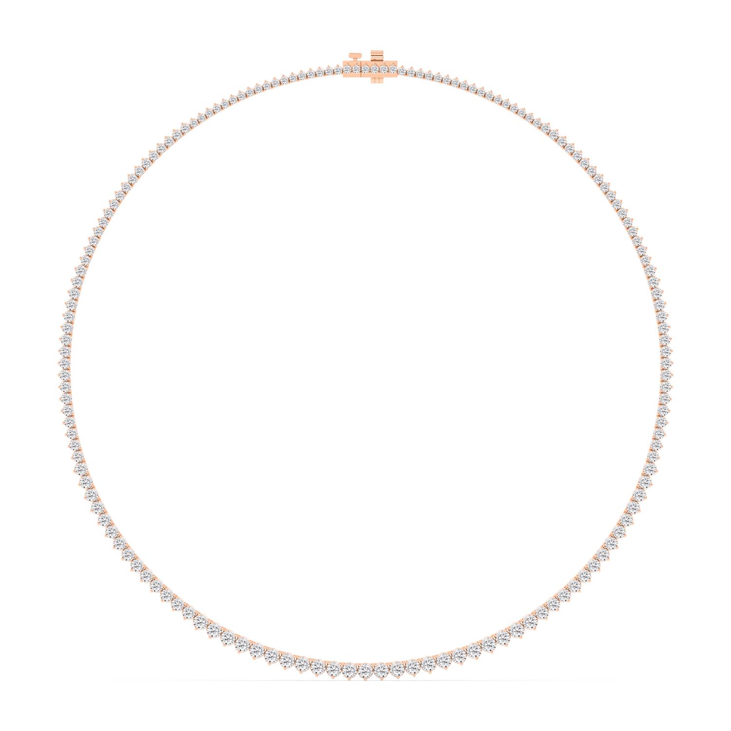 18K Rose Gold Lab Grown Diamond NECKLACE 10.08 ctw N08463-10-16IN