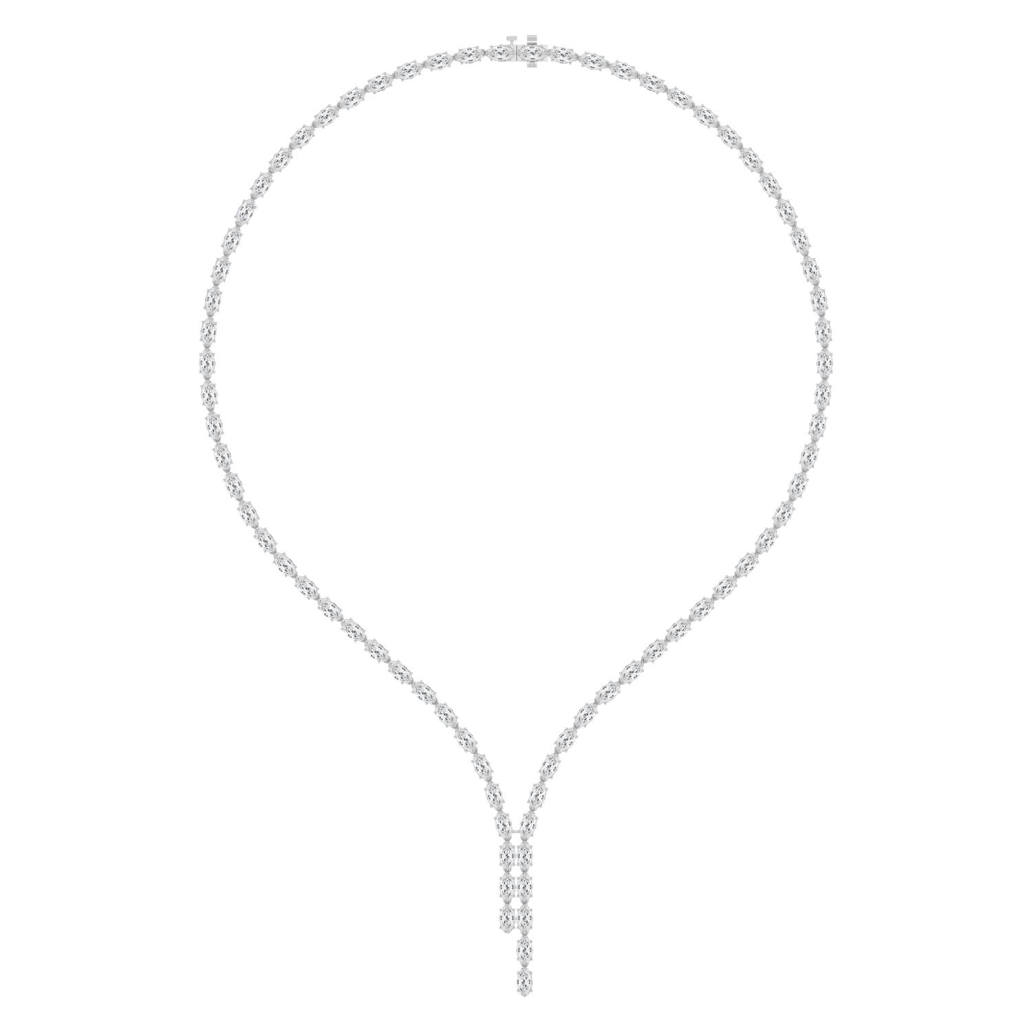 18K White Gold Lab Grown Diamond NECKLACE 24.34 ctw N08595LSOV-0.30PT-16IN