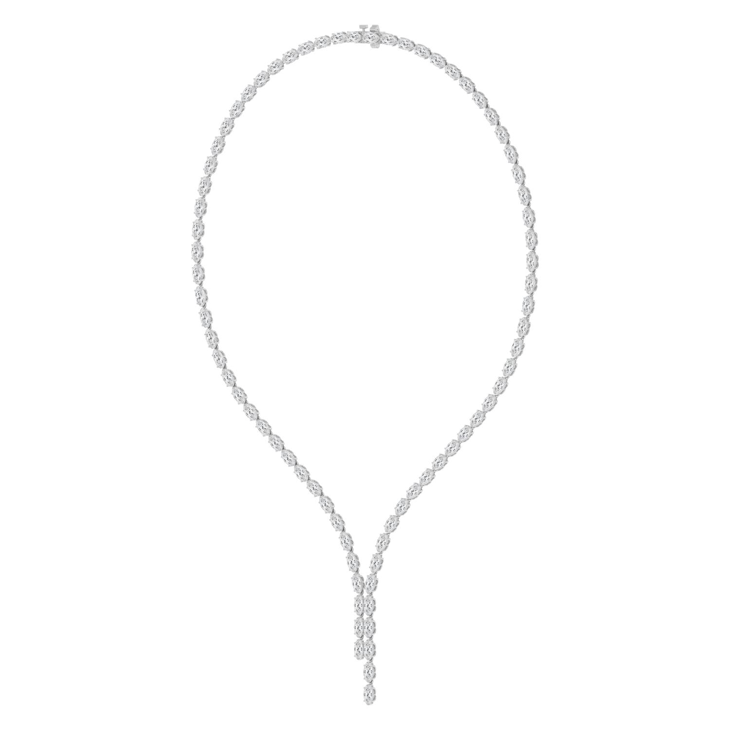 18K White Gold Lab Grown Diamond NECKLACE 24.34 ctw N08595LSOV-0.30PT-16IN