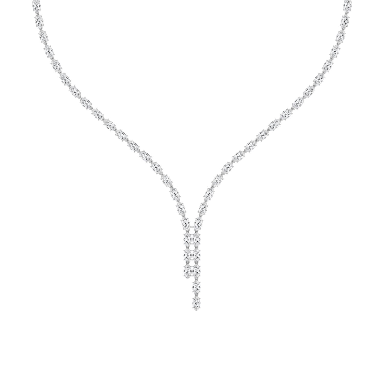 18K White Gold Lab Grown Diamond NECKLACE 24.34 ctw N08595LSOV-0.30PT-16IN