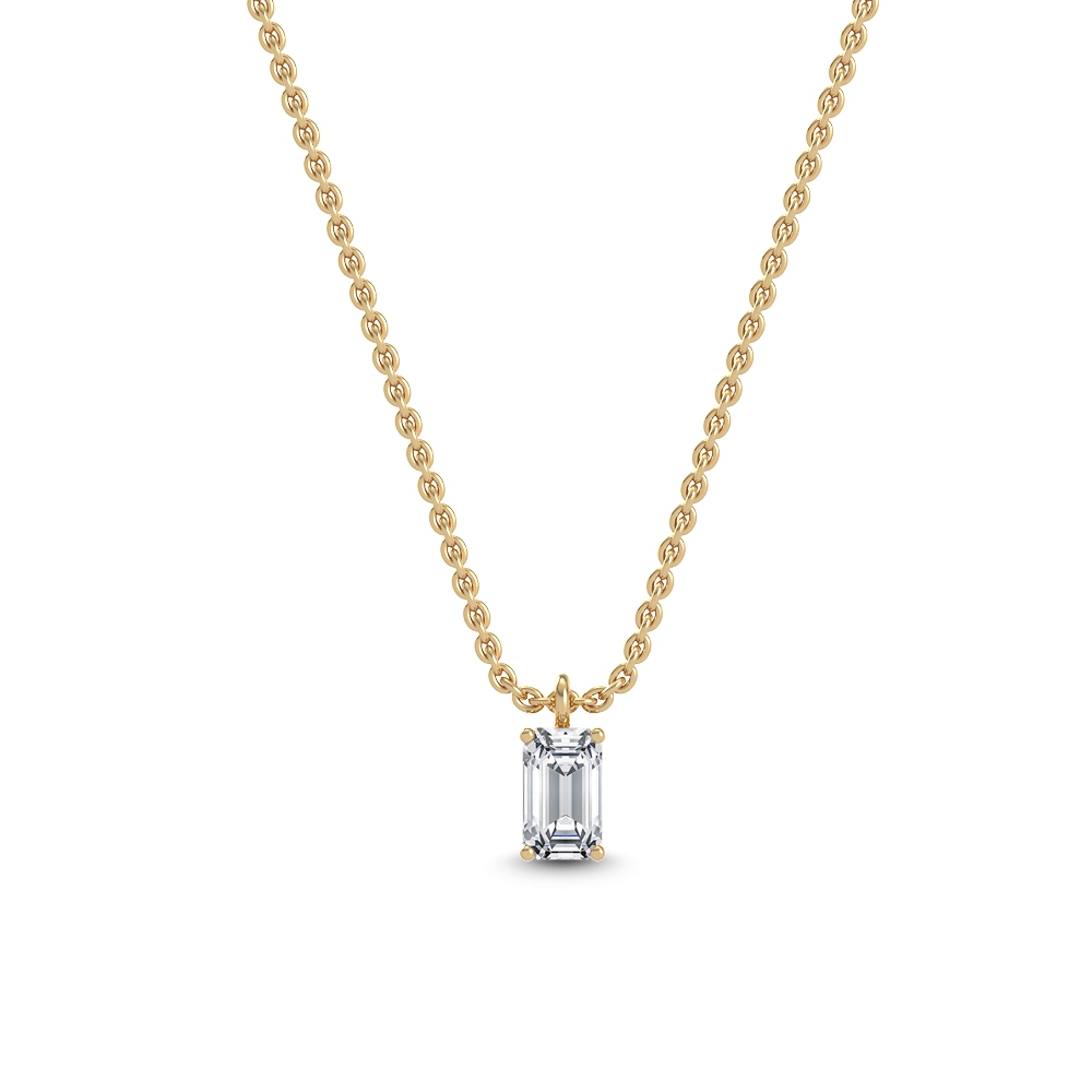 18K Yellow Gold Lab Grown Diamond Solitaire Pendant1 ctw P31604EM-1