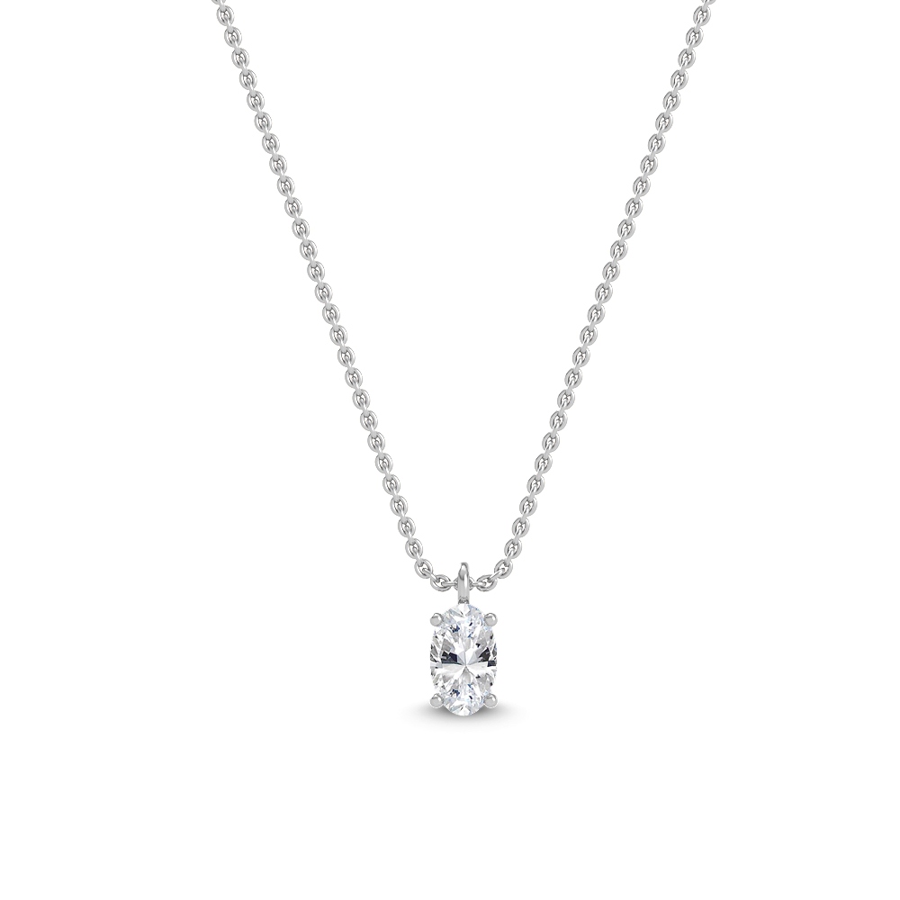 18K White Gold Lab Grown Diamond Solitaire Pendant1 ctw P31605OV-1