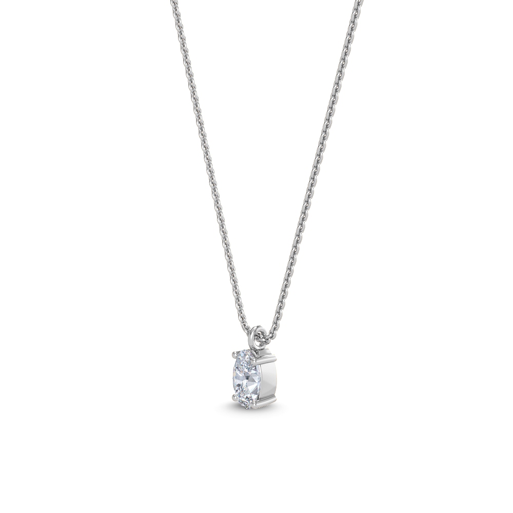 18K White Gold Lab Grown Diamond Solitaire Pendant1 ctw P31605OV-1