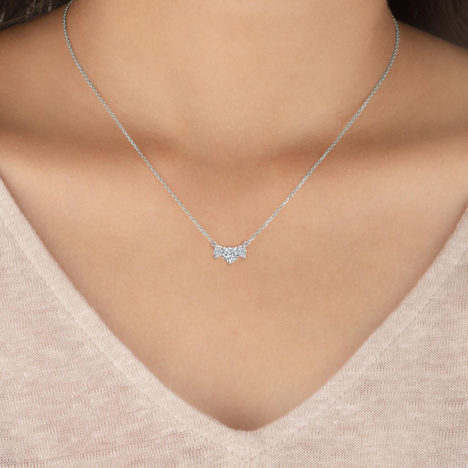 18K White Gold Lab Grown Diamond PENDANT 1.13 ctw P31608-1.25CT