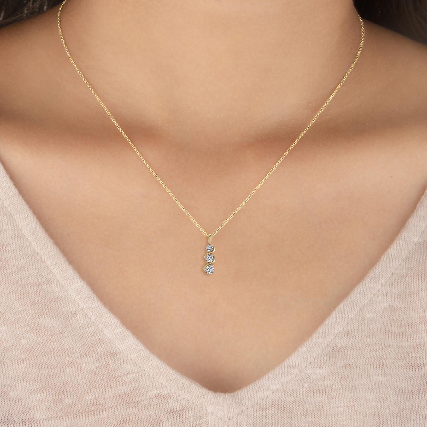 18K Yellow Gold Lab Grown Diamond PENDANT 1.06 ctw P31672-1